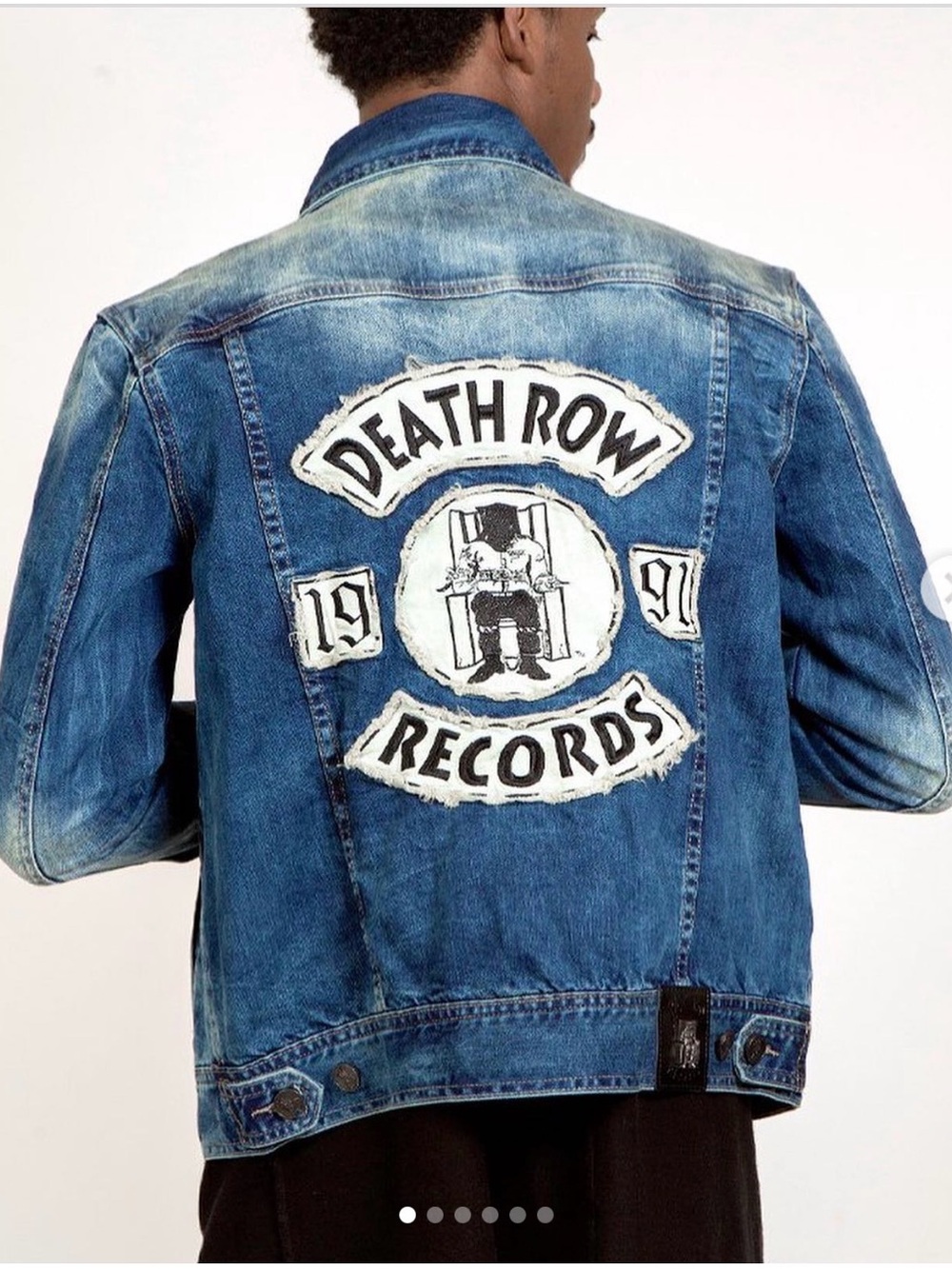 Death Row Records Denim Jacket Patchback - Blue